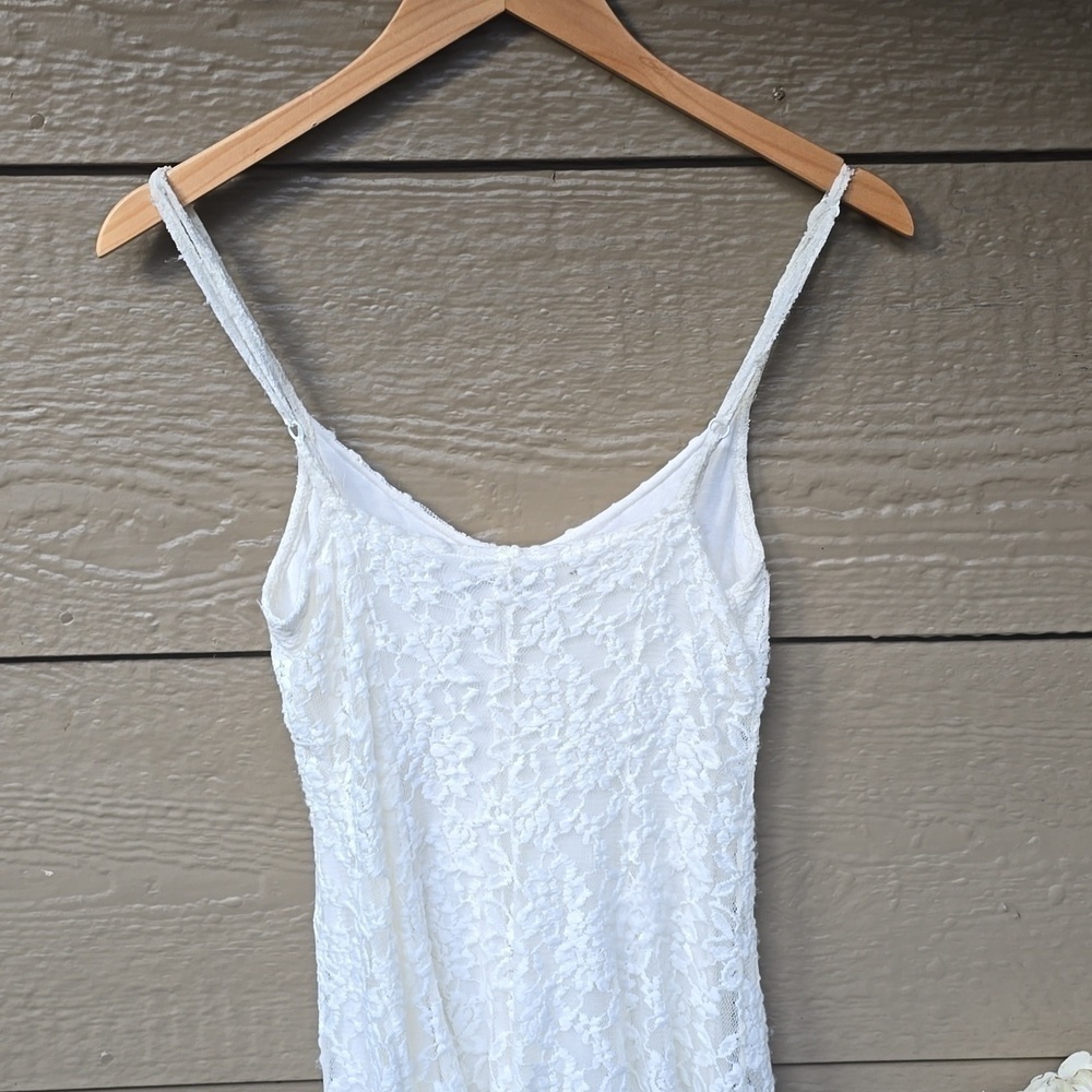 American Eagle Coquette Cream Lace skater Dress with Adjustable Straps Sz Small - Picture 5 of 6